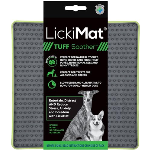 Tuff Soother Slow Feeder Lick Mat for Dogs (Green)