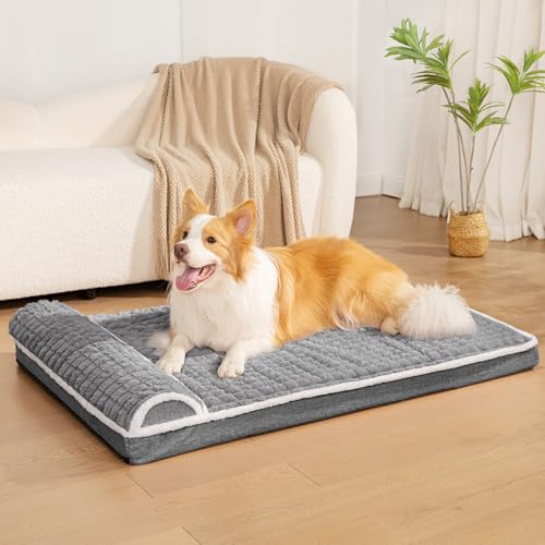 Orthopedic Large Dog Bed Pillow Pet Sofa Bed 56''X40'' Grey (Grey / 56"L x 40"W x 3.5"Th)