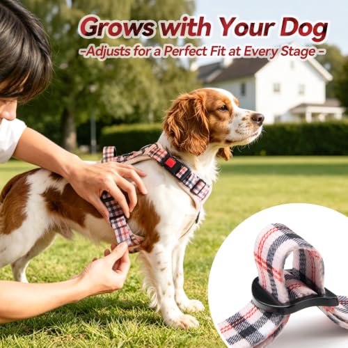 Plaid Dog Harness Medium (Medium / Checkered Beige)