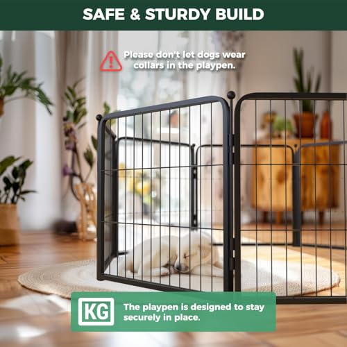 Homeplus Indoor Dog Playpen with Divider Connectors (Black / 24"H)