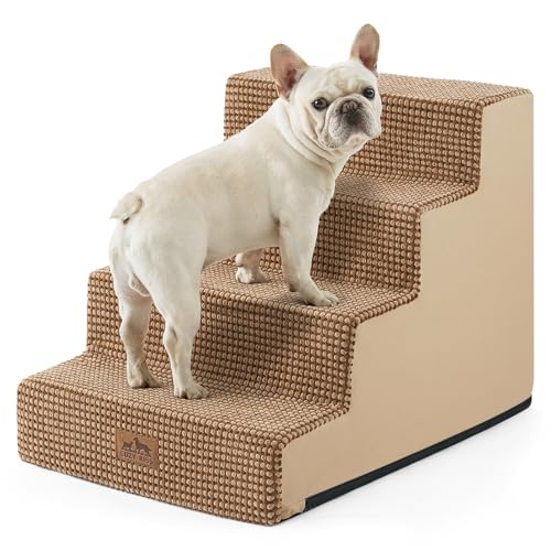 Dog Stairs for Small Dogs (Light Brown / 17.7x23.6x17.7 inch)