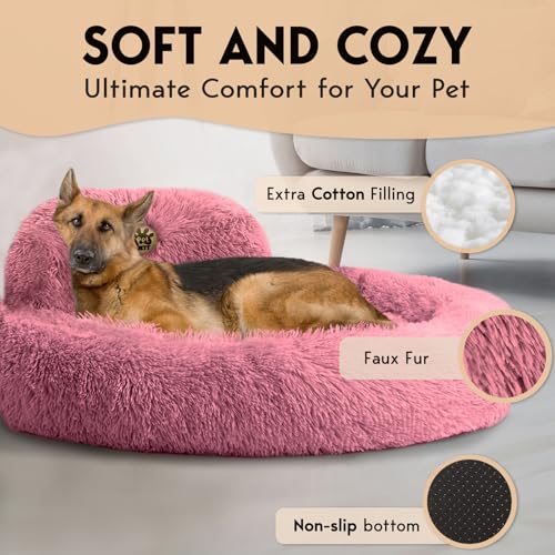XL Dog Beds for Large Sized Dog (Pink / X-Large - 45"L x 45"W x 8"Th)
