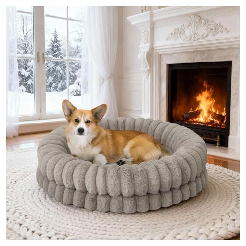Luxury Donut Dog Bed (30.0"L x 30.0"W x 7.0"Th / Oatmeal)