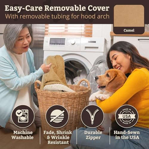 Cozy Cave Dog Bed (45.0"L x 45.0"W x 8.0"Th / Camel)