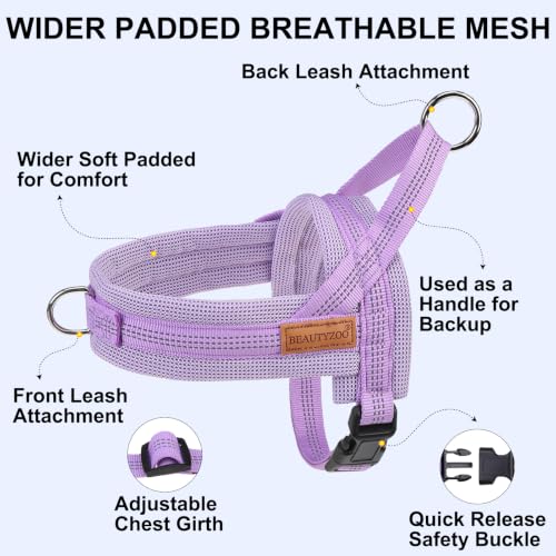 Small Dog Harness and Leash Set (Light Purple / S: Chest 17.5"-22")