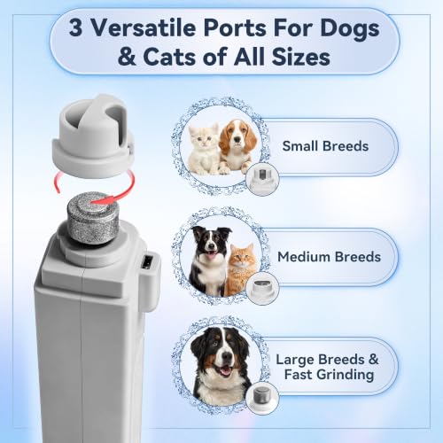 2-in-1 Quiet Electric Pet Nail Clipper & Grinder with Light for Dogs Cats (Gray) (Gray)
