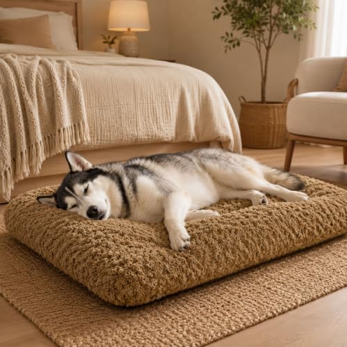 Dog Bed Large Size (Camel / 41"L x 27"W x 4"Th)
