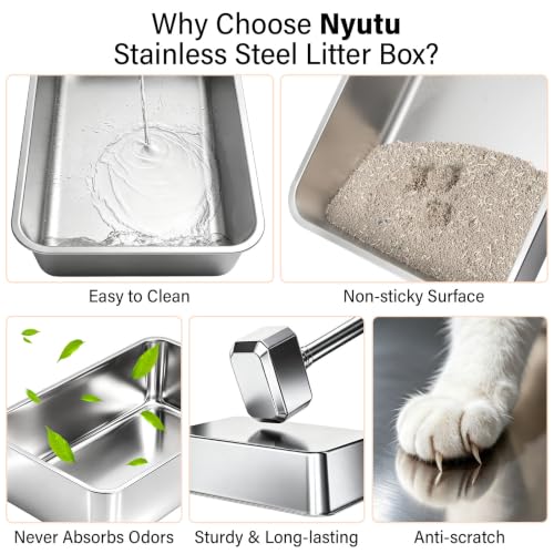 XL Stainless Steel Sifting Litter Box for Pine Pellets (Sifting)
