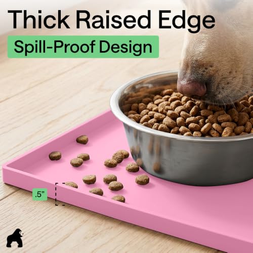 Waterproof Dog Food Mat (Pink / 23" x 15")