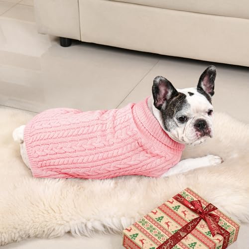 Dog Sweater 2 Pack for Medium Dogs (Pink & Red / Medium)