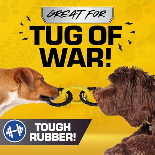 3 Ring Tug Outdoor Dog Toy (10.5 inch Rubber Flex Tread)