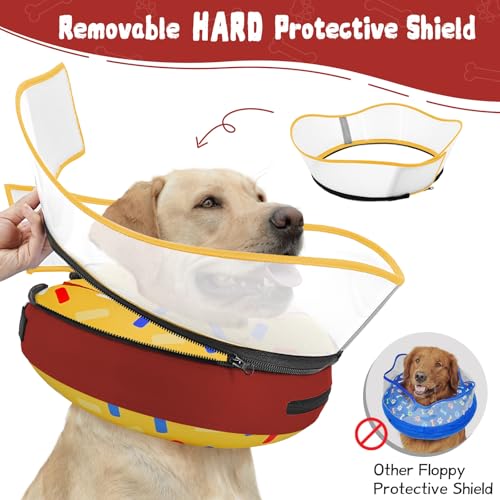 Elevated Inflatable Dog Cone Collar Alternative After Surgery (Donut Yellow / XL(Neck 14"-18"))