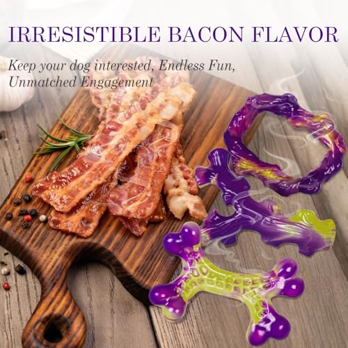 6 Pack Dog Toys for Aggressive Chewers (Purple-6-Pack)