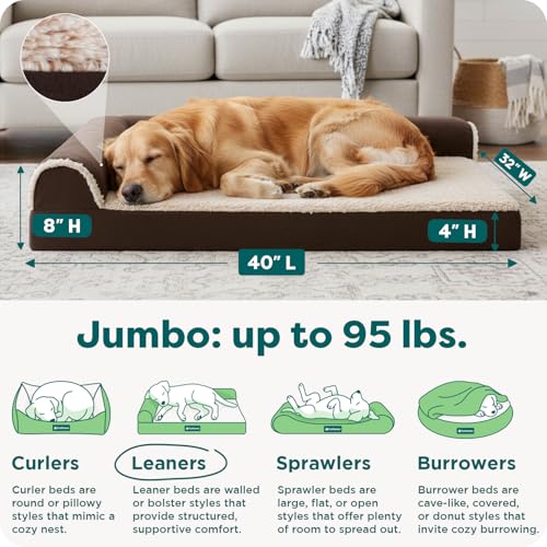 Orthopedic Dog Bed for Large Dogs (Jumbo / Espresso)