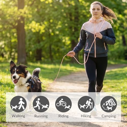 8.2ft Hands Free Dog Leash (Pink)