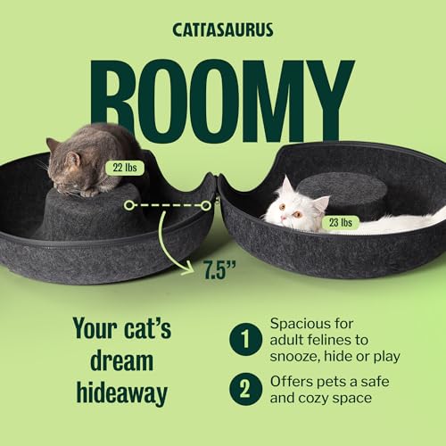 Peekaboo Cat Cave Donut for Multiple & Large Cats up to 30 (Dark Gray / Large)