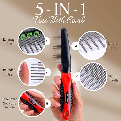 Poodle Comb with Rotating Teeth (Rotating Comb)