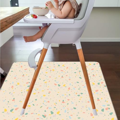 Splat Mat for Under High Chair (Beige)