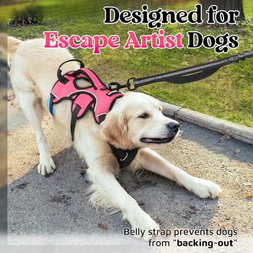 Escape Proof Dog Harness for Large (Peach Pink / Large)