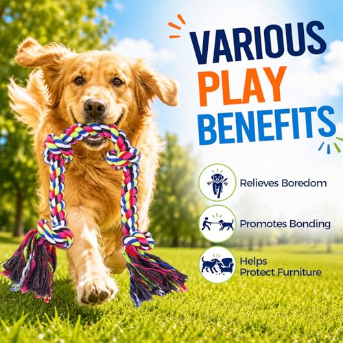 Tough Dog Rope Toys for Aggressive Chewers (Colorful)