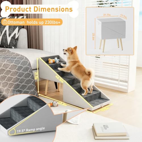 Dog Stairs for High Bed & Couch (White)