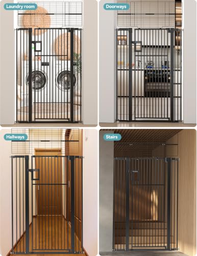 71" Extra Tall Pet Gate (Black / 71" Tall, 29-43" Wide)