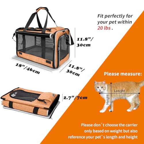 Dog Carry Bag Puppy (Muskmelon-Orange / 18.1"L x 11.8"W x 11.8"H)