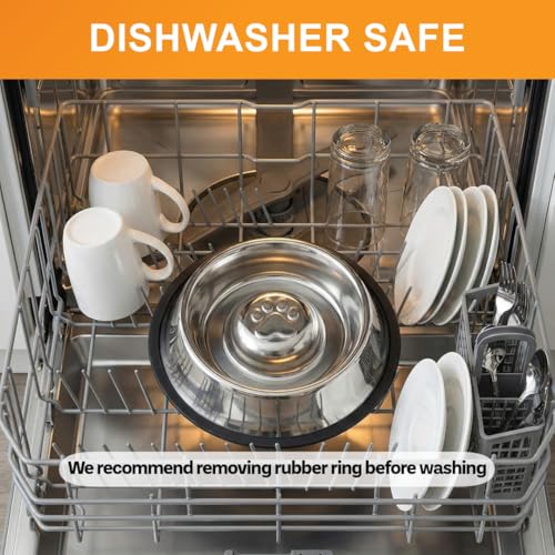 Stainless Steel Slow Feed Bowl (3 Cup - Non Tip)