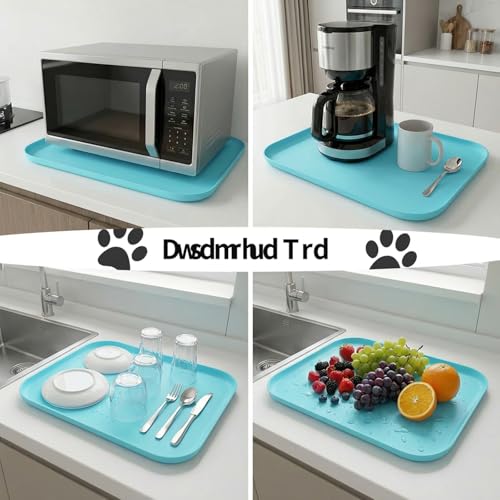 Non Slip Silicone Dog Food Mat for Food and Water (45 x 30 cm / Blue)