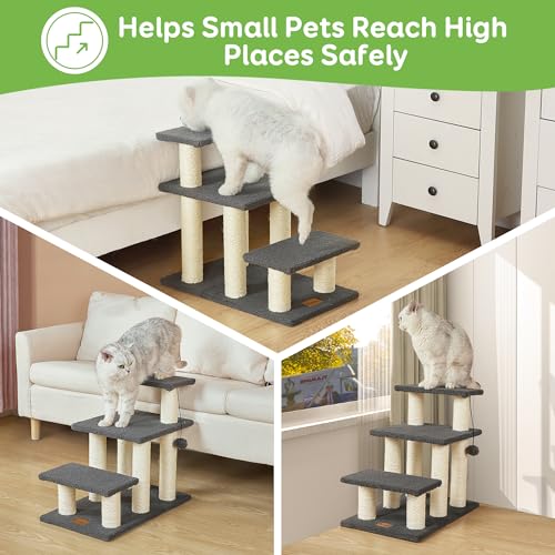 Dog Stairs & Cat Scratching Post Pet Steps for High Beds Couch (3-Steps)