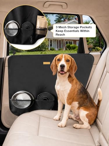 2 Packs Car Door Protector for Dogs (Black-A)