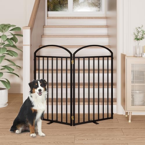 2 Panels Full Matel Freestanding Dog Gates (【2 Panels】48"W*36H" / Black)