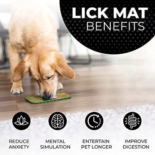 Dog Lick Mat for Dogs (2 Pack / Green/Orange)