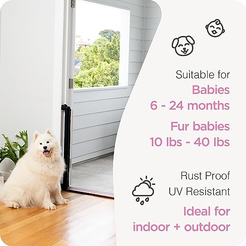 Retractable Baby Gate (Black / 33" Tall x 55" Wide)