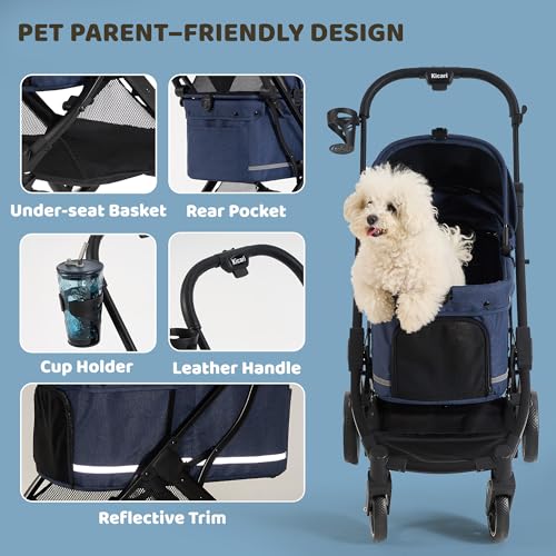 All Terrain Dog Stroller for Small to Medium Dogs (Midnight Blue)