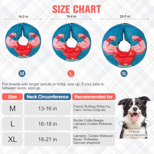 Dog Cone Collar Alternative After Surgery (Dark Blue / L(Neck:16"-18"))