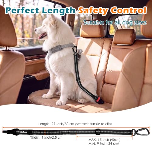 2 Pack Dog Seat Belt for Car (Black, Black / 2 Packs)
