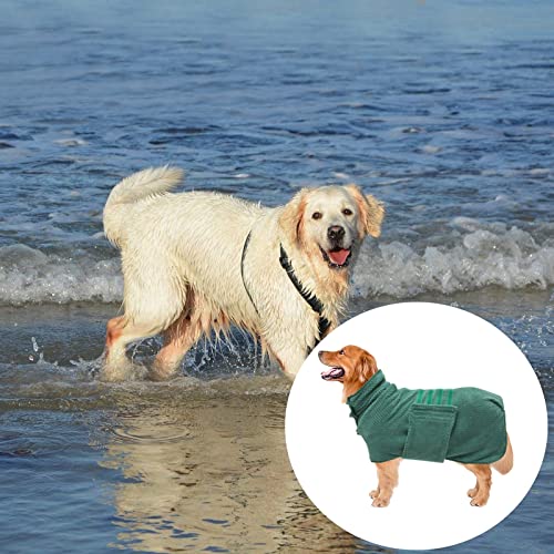 Pineapple Grid Fast Drying Super Absorbent Dog Cat Bath Robe Towel (Small / Green(Pineapple grid))