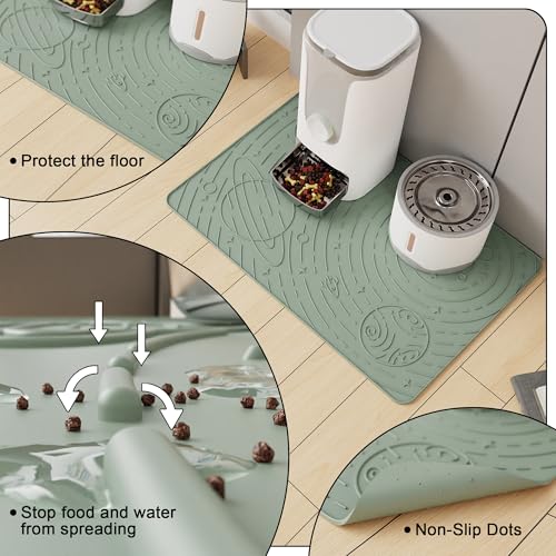 Galaxy Pet Feeding Mat (23.6"L x 15.8"W / Sage Green)