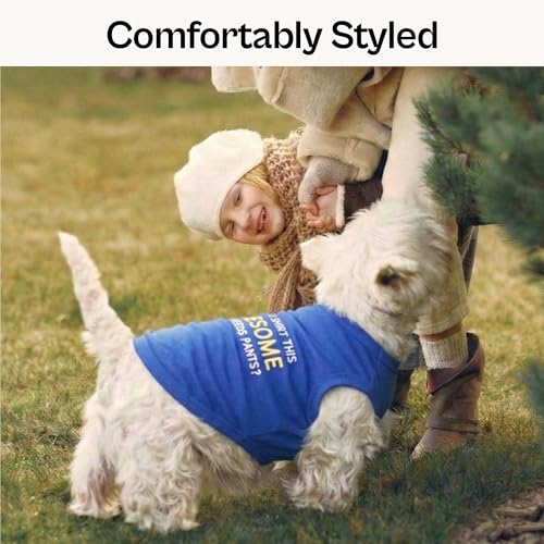 Dog Tshirt Embroidered “ Awesome “ Tank Top (XXS)
