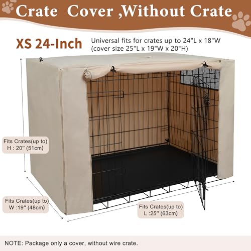 Dog Crate Cover (24.0"L x 18.0"W x 20.0"H / Beige)