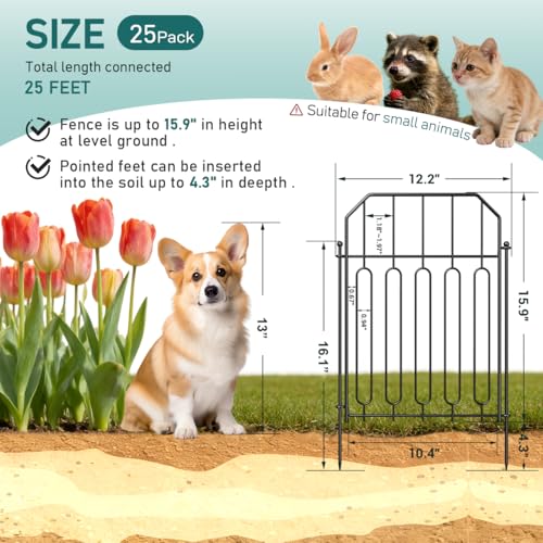 Garden Fence Total 25ft (Square arch with Curved)