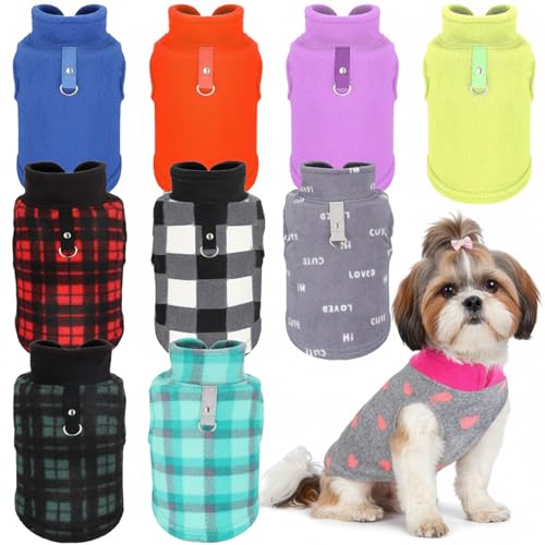10 Pack Large Dog Sweater Fleece Pet Dog Plaid Clothes Winter (L / Stylish)