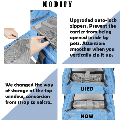 Pet Carrier for Large and Medium Cat (Blue / 18.1"L x 11.8"W x 11.8"H)