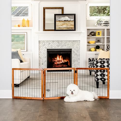 Carlson 22" 62" Super Wide Dog Gate with Small Pet Door (22"-62"W x 20"H)