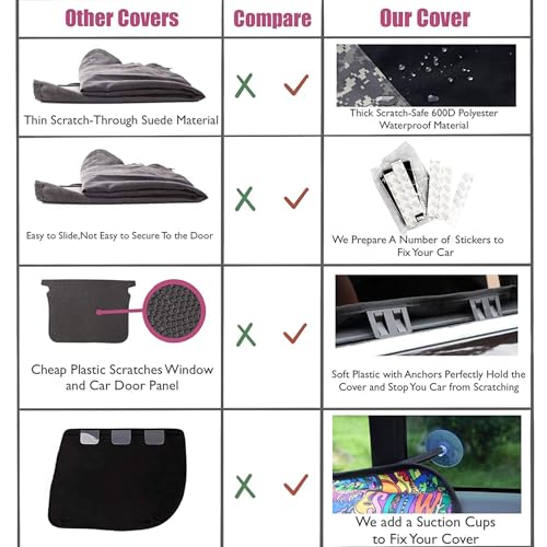 2PCS Car Door Protector for Dogs Pet Car Door Cover (Black)