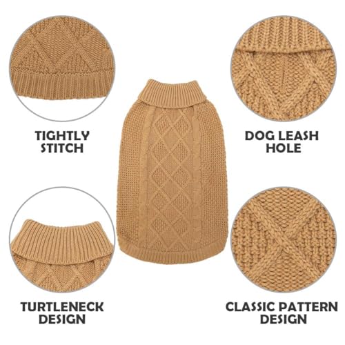 Turtleneck Dog Sweater (Medium / Khaki)