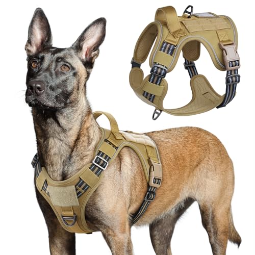 Tactical Dog Harness for Large (Brown / Large)