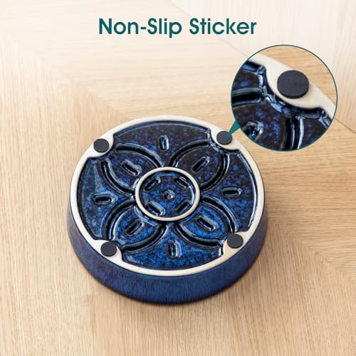 Ceramic Slow Feeder Dog Bowls (S-0.6 Cups / Blue)