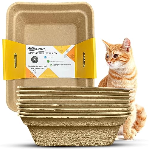 Disposable Litter Boxes (Brown / Large 8-Pack)